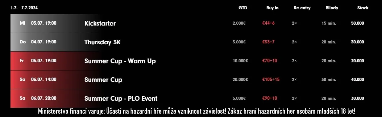 Grand Casino Aš pokerové turnaje