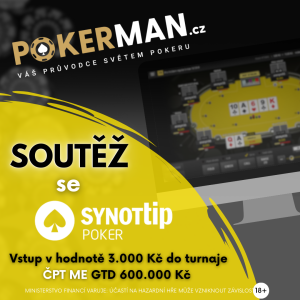 SOUTĚŽ o vstup do ČTP online s GTD 600.000 Kč na poker herně SynotTip.cz