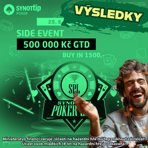 Synottip Poker Liga: Side event o 500K pořešil Stanik76, kolik vyhrál?