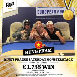 King's Casino Prague: Sobotní Monsterstack ukončil 6-way deal, vítězem Hung Pham