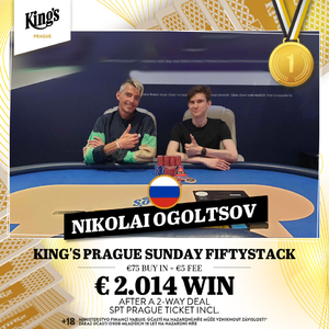  King's Prague: Jesinek a Bogáš v top 3. Sunday Fiftystacku