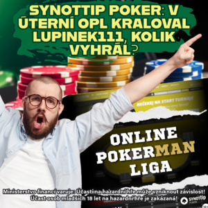 Synottip poker: V úterní OPL kraloval Lupinek111, kolik vyhrál?