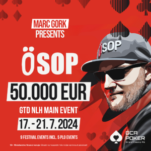 GCA: Zahrajte si Main Event festivalu OSOP s garancí €50.000
