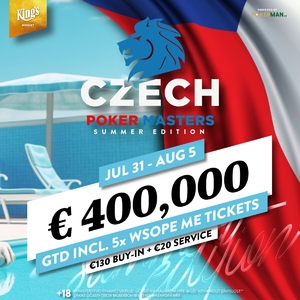 King's Casino: Main Event letní série Czech Poker Masters garantuje €400.000