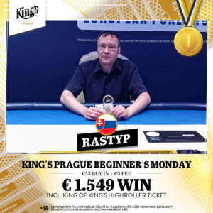 King’s Beginner's Monday: Big David byl třetí, dalších 5 Čechů ITM