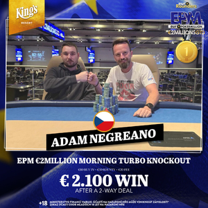 King's Resort Rozvadov: Adam Negreano opanoval EPM Morning Turbo Knockout