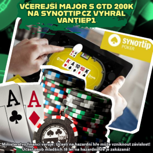 Online poker: Včerejší major s GTD 200K na Synottip.cz vyhrál VanTiep1. O kolik je bohatší?