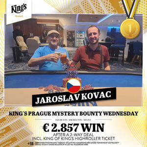 Na vítězství! Jaroslav Kováč triumfoval po dealu v King’s Prague  Mystery Bounty