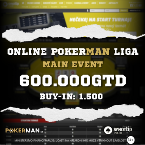 Synottip poker: V neděli si zahrajete turnaj Online PokerMan Ligy o GTD 600.000 Kč!