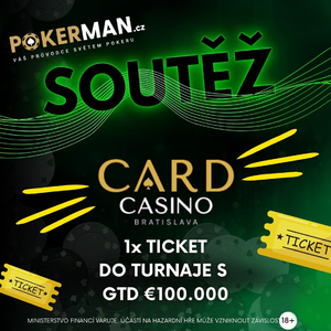 SOUTĚŽ: Vyhraj vstup do turnaje s GTD €100.000 v Card Casino Šamorín!