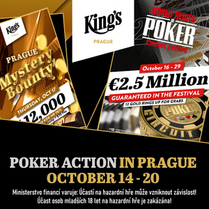 King’s Prague: Pozvánka na poker turnaje v tomto týdnu – 14.10. 2024