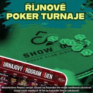 Jaké turnaje si v Showdown Poker Clubu zahrajete do konce října?