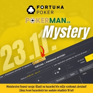 Fortuna Poker: Trefíte největší odměnu v sobotním Pokerman Mystery Bounty turnaji?