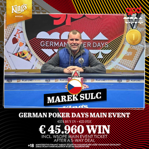 King's Resort: Marek Šulc šampionem Main Eventu GPD!