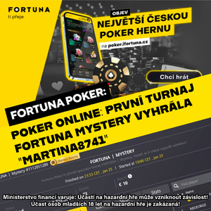 Poker online: První turnaj Fortuna Mystery vyhrála "Martina8741". Co se hraje dnes večer?