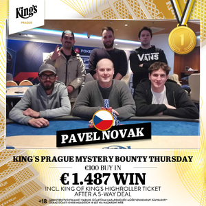 King’s Prague: Z 5-way dealu v Mystery Bounty Thursday vyšel vítězně Pavel Novák