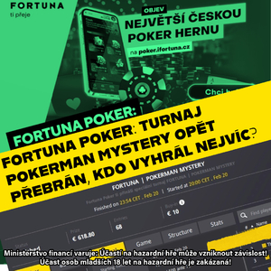 Fortuna Poker: Turnaj PokerMan Mystery opět přebrán, kdo vyhrál nejvíc?