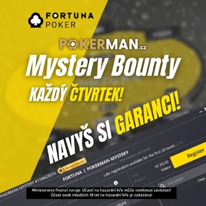 Fortuna Poker: Kdo otevře největší odměnu ve čtvrtečním turnaji PokerMan Mystery Bounty?