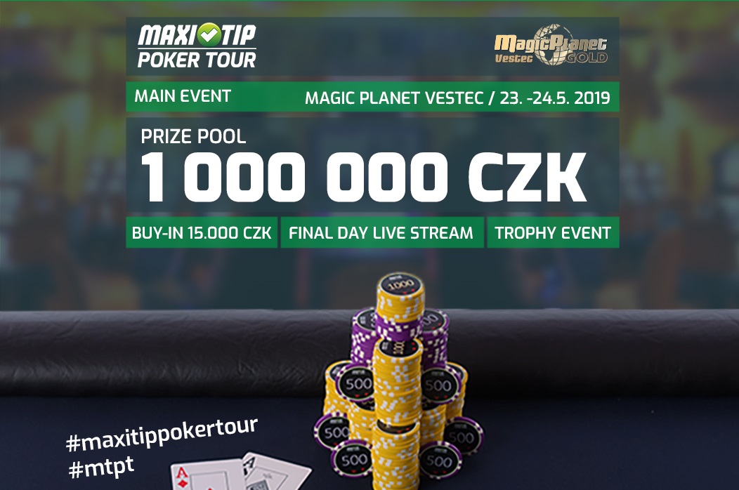 Vestecká MaxiTip Poker Tour o 1.000.000 Kč začíná již dnes