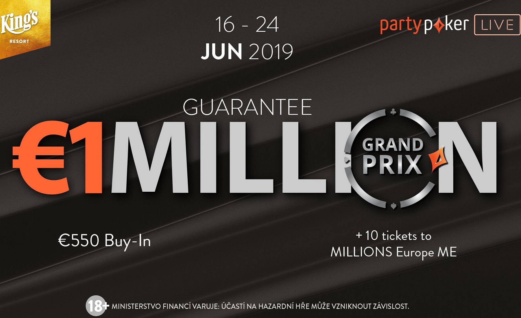 Fantazie v King's. €550 partypoker Grand Prix Million garantuje €1.103.000