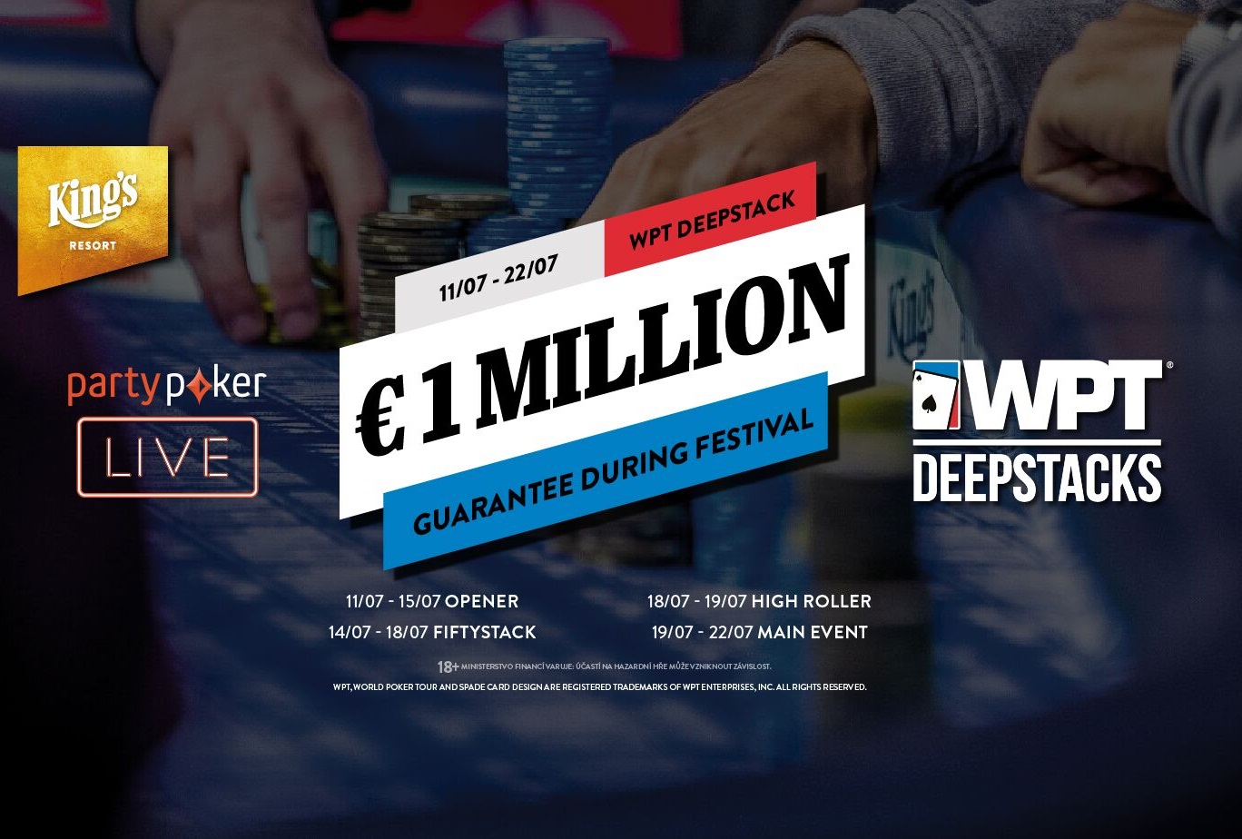 King's čeká nabitý týden, vrcholem €1.500 WPTDeepStacks o garantovaných €551.500