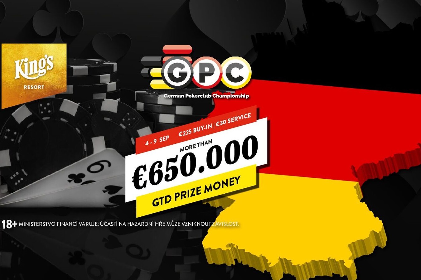 Září v King's odstartuje €255 GPC Main Eventem o garantovaných €500.000