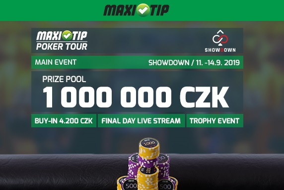 Turnaj desetiletí v Showdownu. Maxitip Poker Tour o 1.000.000 Kč startuje dnes