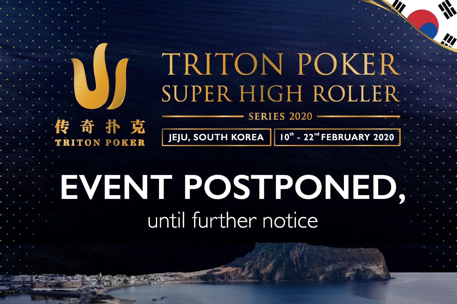 Nebezpečný koronavirus už ovlivňuje i poker: Triton Poker Jeju se odkládá