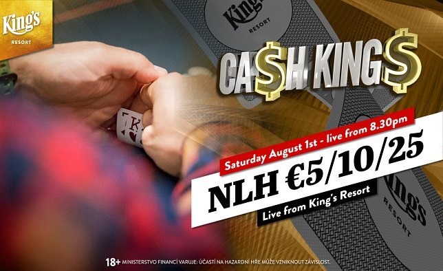 ŽIVĚ: Přímý přenos sobotních Cash King's, hraje se €5/€10/€25 NLHE