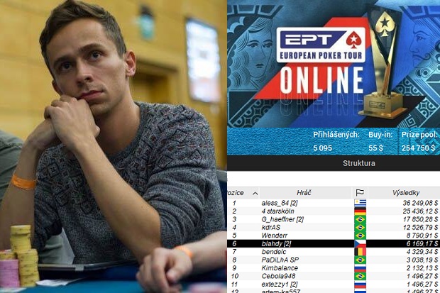 Highlighty EPT Online: Blahdy prvním českým finalistou